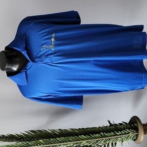 Harriton royal blue short sleeve golf polo
